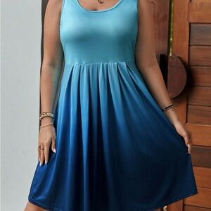 Blue ombré dress, A-line